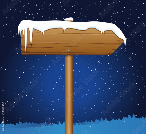 wegweiser im Winter