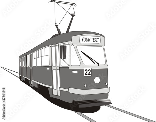 An old tram (B&W)