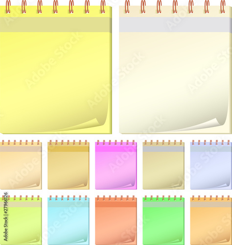 collection color notepads.