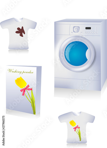 Dry cleaner's vector icon set