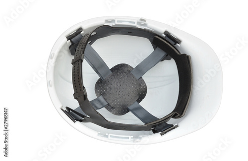 Inside of white hard hat