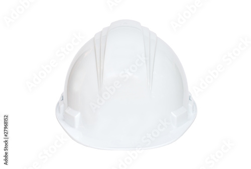 White hard hat on white background
