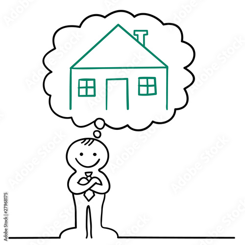 figur denkt traumhaus