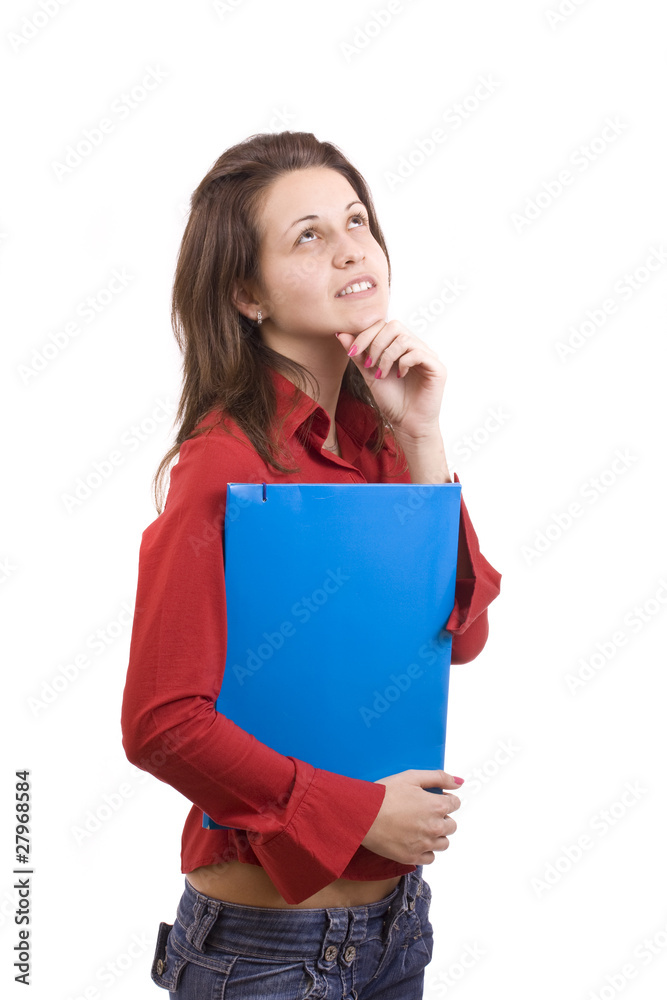 Young woman student thinking
