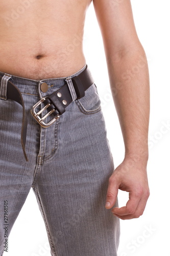 Man's body in jeans