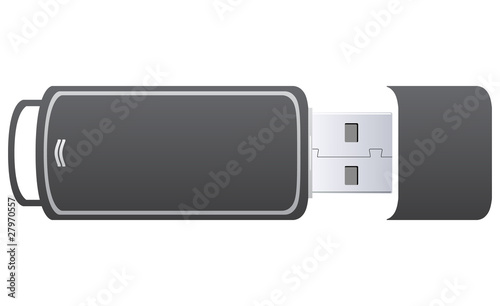 Grey USB Flash Drive Vector