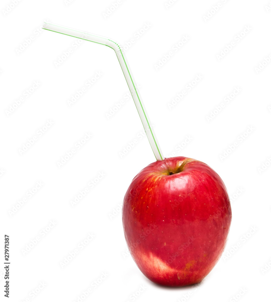 Red juicy apple isolated on white background Red juicy apple isolated on white background