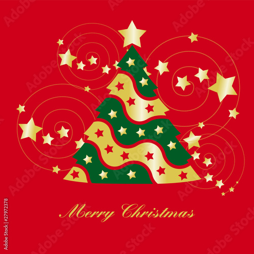tarjeta de navidad con abeto