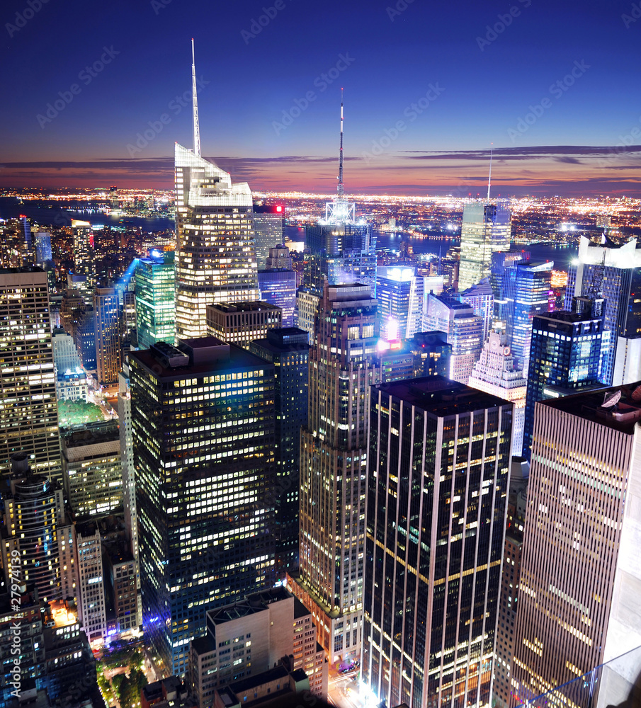 Obraz premium Panoramę Manhattanu Times Square w Nowym Jorku