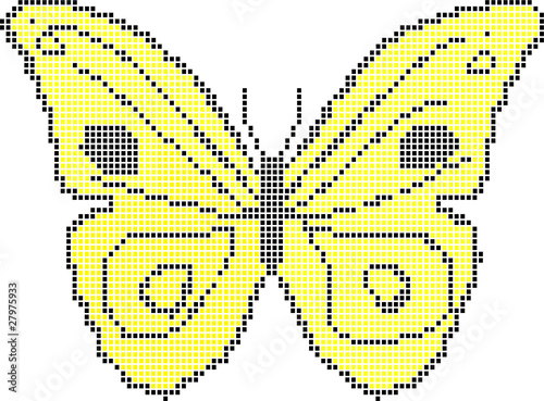 yellow butterfly - vector