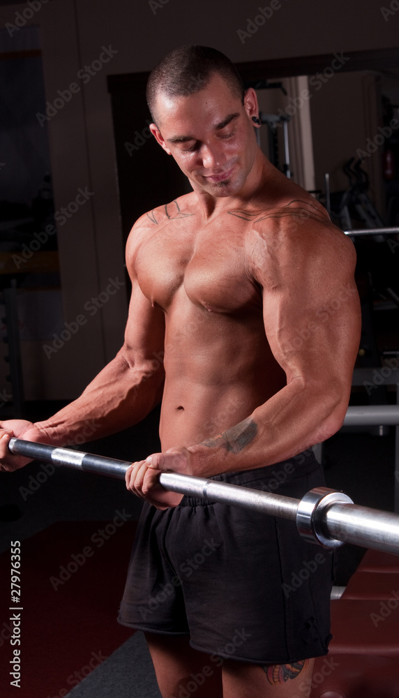 Bodybuilder exercising Bodybuilder exercising