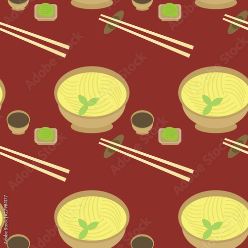 seamless background with noodle and chopsticks