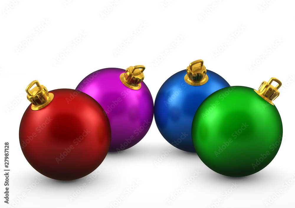 colorful christmas balls isolated on white background colorful christmas balls isolated on white background