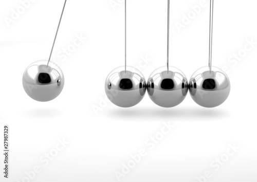 newton pendulum isolated on white background