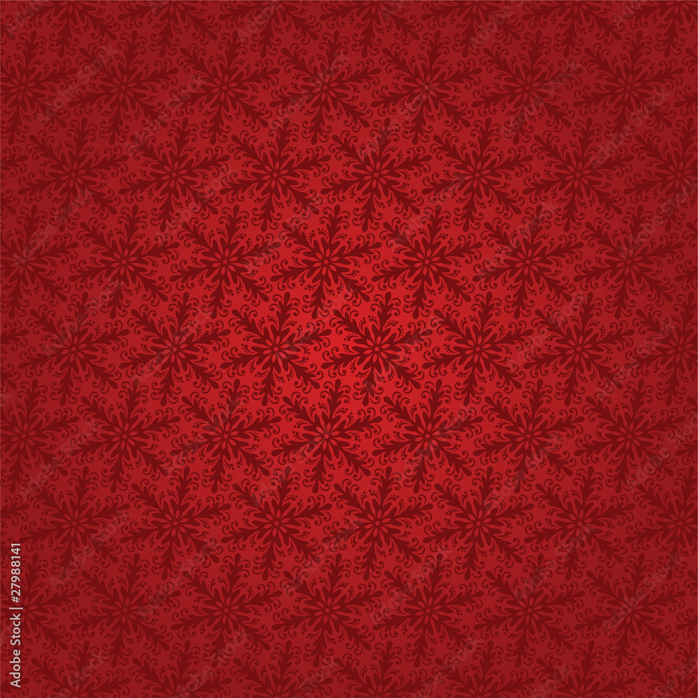 vector red seamless background with snowflakes