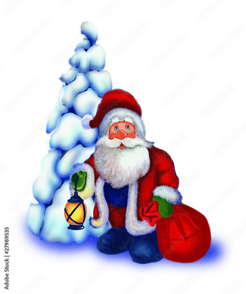 Santa Claus with a tree Santa Claus with a tree