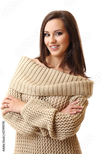 happy nice woman smiling in braces