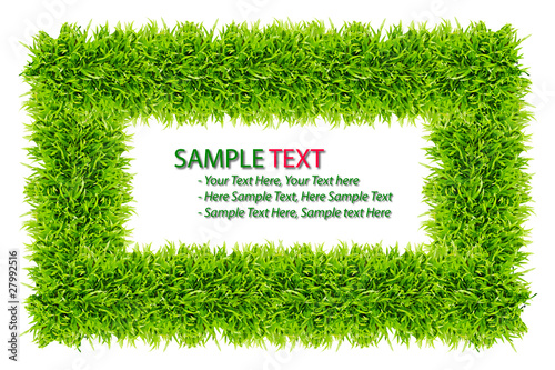 grass frame isolated on white background