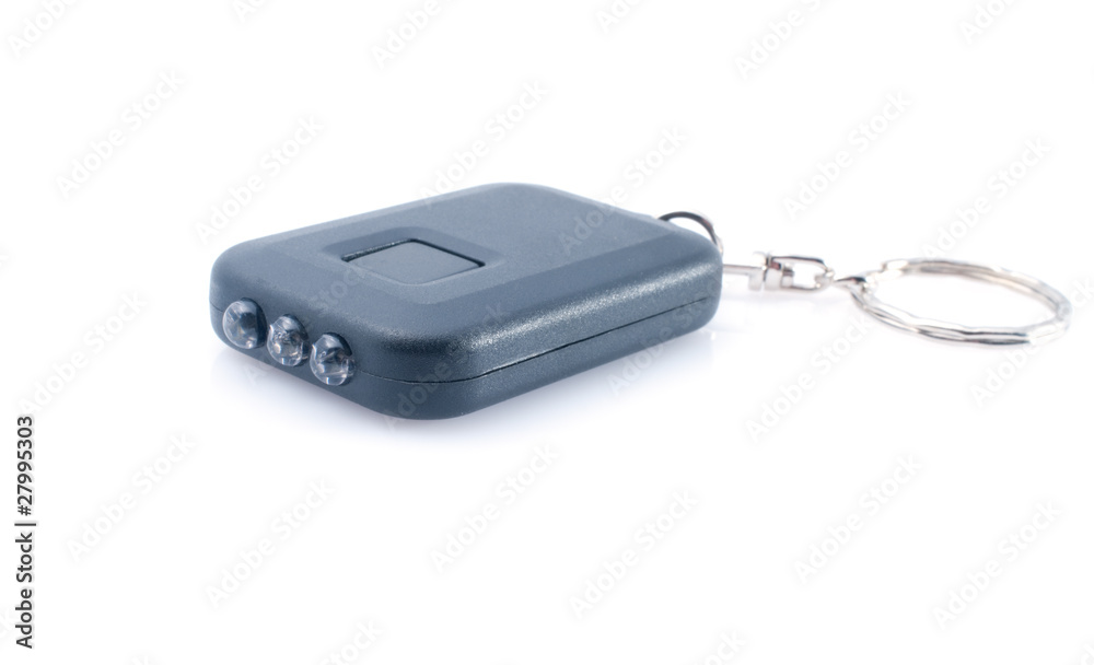 Black mini flashlight on solar batteries Black mini flashlight on solar batteries