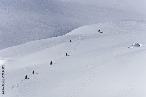 mountain winter tourists