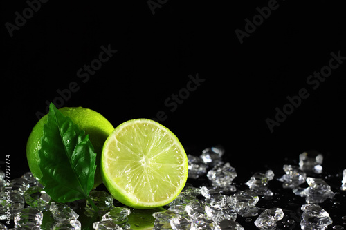 Lime on a black background #27997774