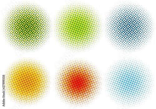 colorful halftone dots, vector