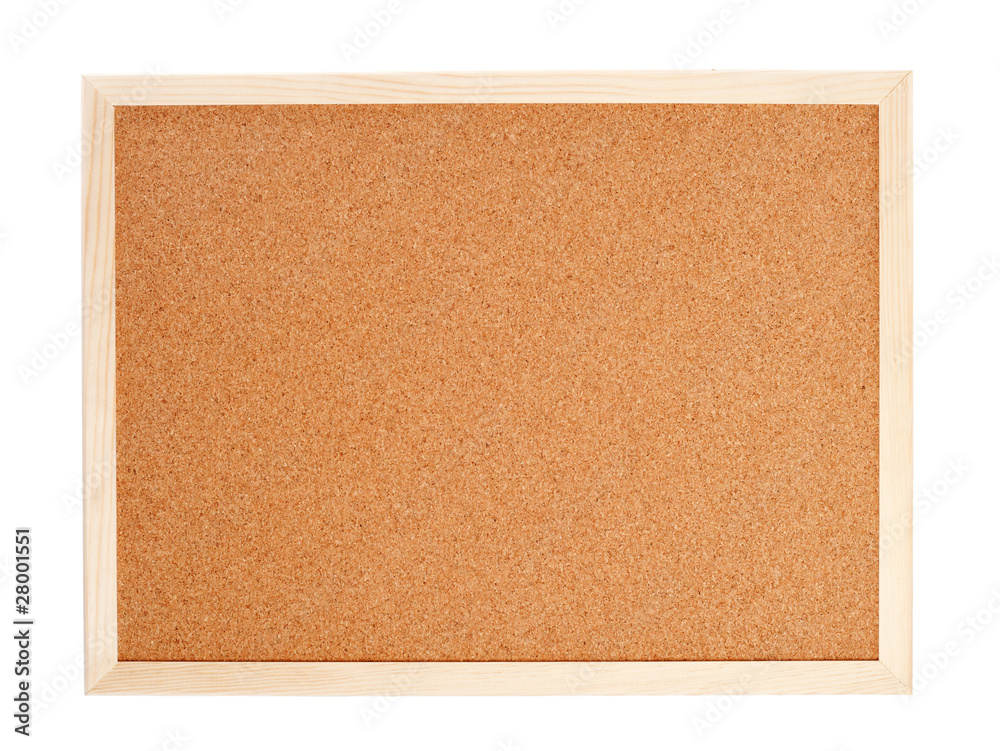 Fototapeta premium Blank corkboard with a wooden frame isolated on white