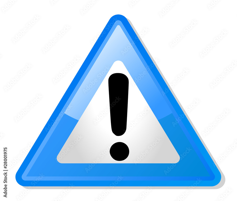 Blue exclamation mark warning road sign Blue exclamation mark warning road sign