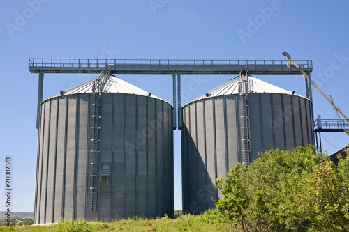 Storage silos for agricultural products, in the countyside