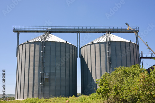 Storage silos for agricultural products  in the countyside