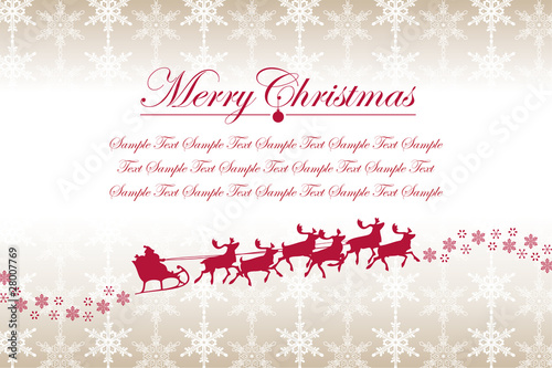クリスマス 雪とサンタクロース （Christmas Snowflakes and Santa Claus)