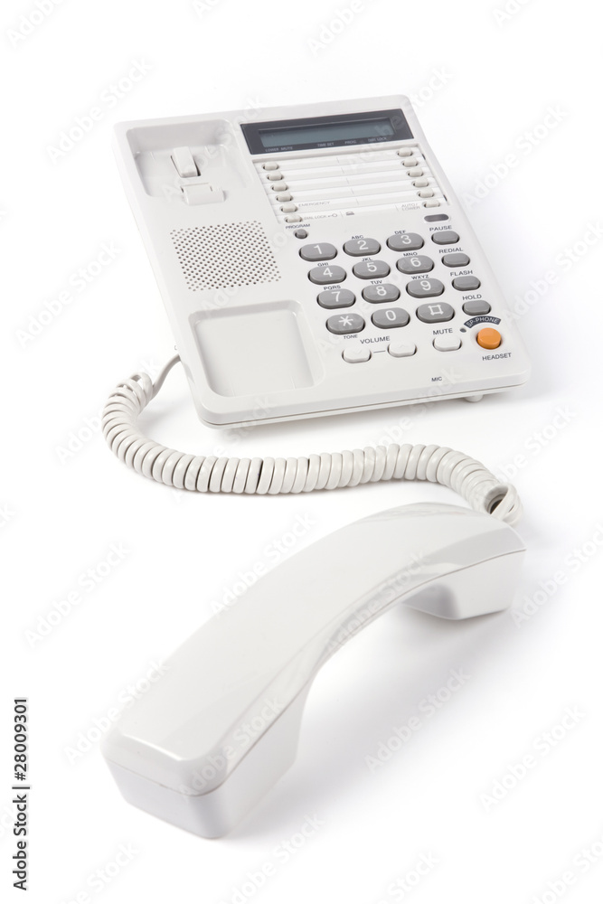 The telephone set on a white background The telephone set on a white background