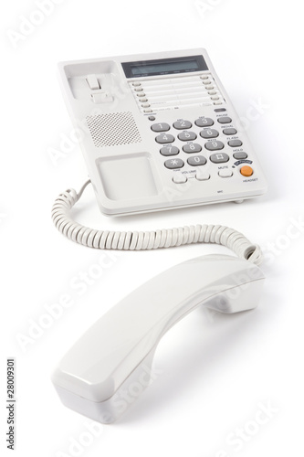 The telephone set on a white background