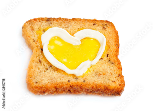 one toast with heart