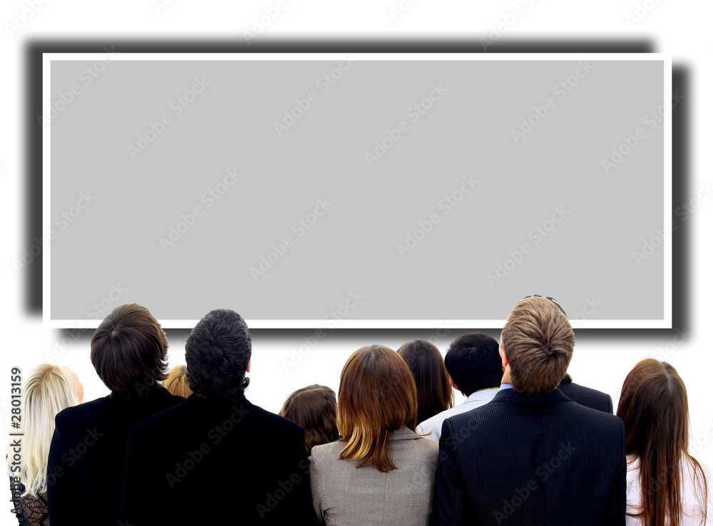 Obraz premium CLoseup portrait of many men and women smiling