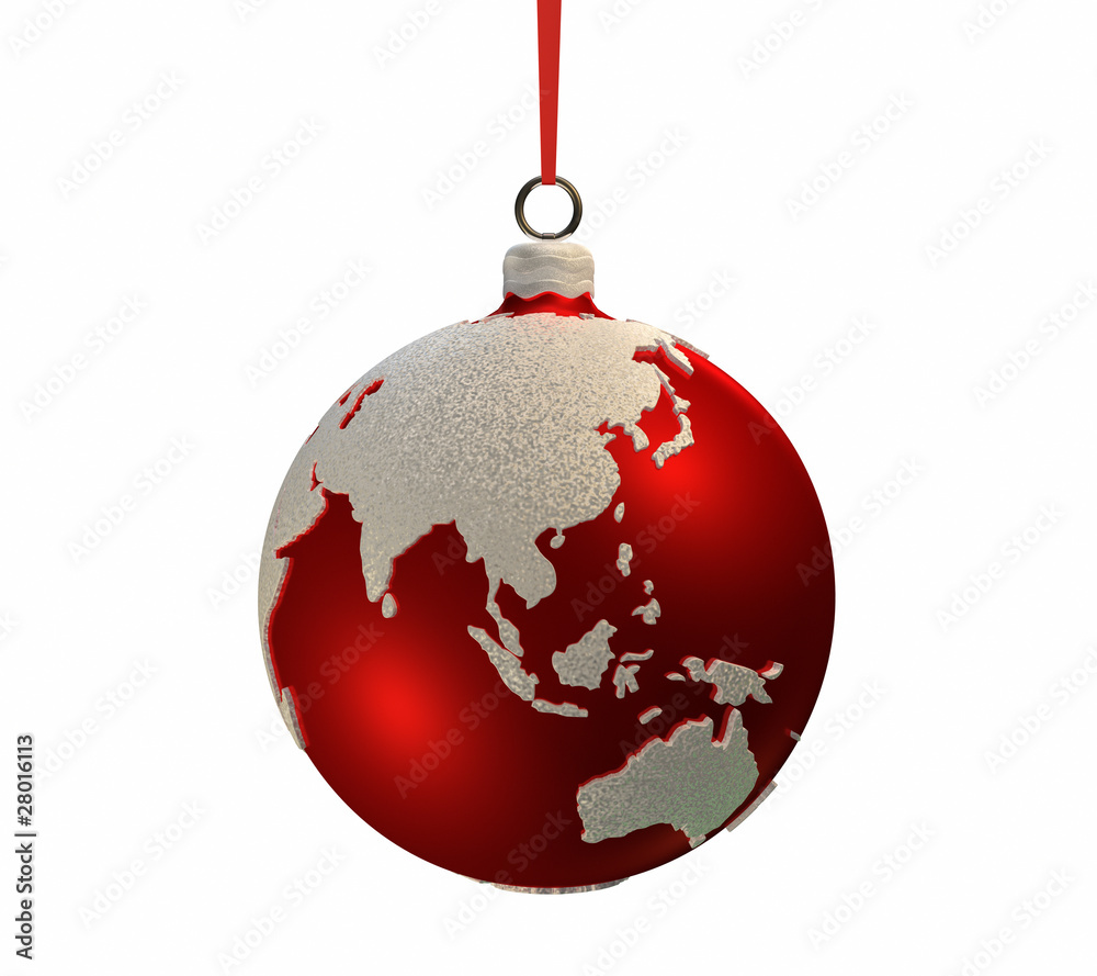 Christmas Bulb With Continents - Asia and Australia Christmas Bulb With Continents - Asia and Australia