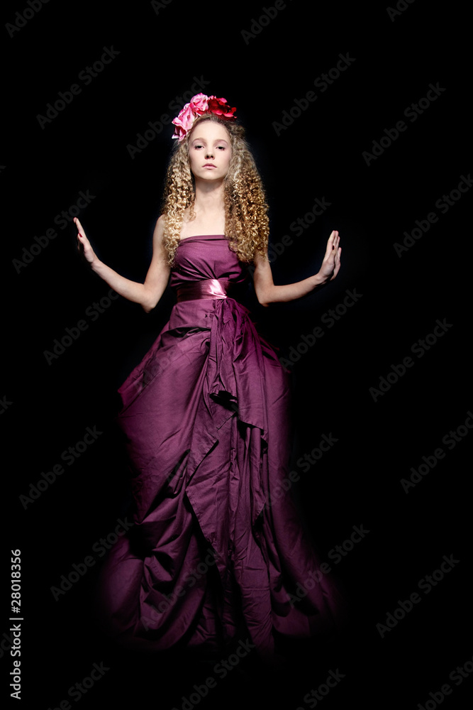studio portrait of young beautiful woman over black studio portrait of young beautiful woman over black