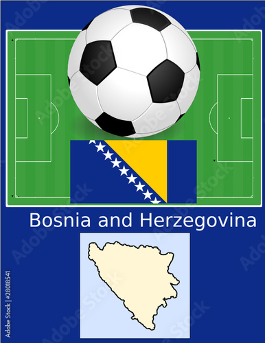 Bosnia Herzegovina soccer football flag map
