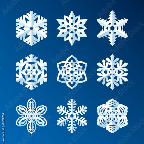 Papercut Snowflakes Set