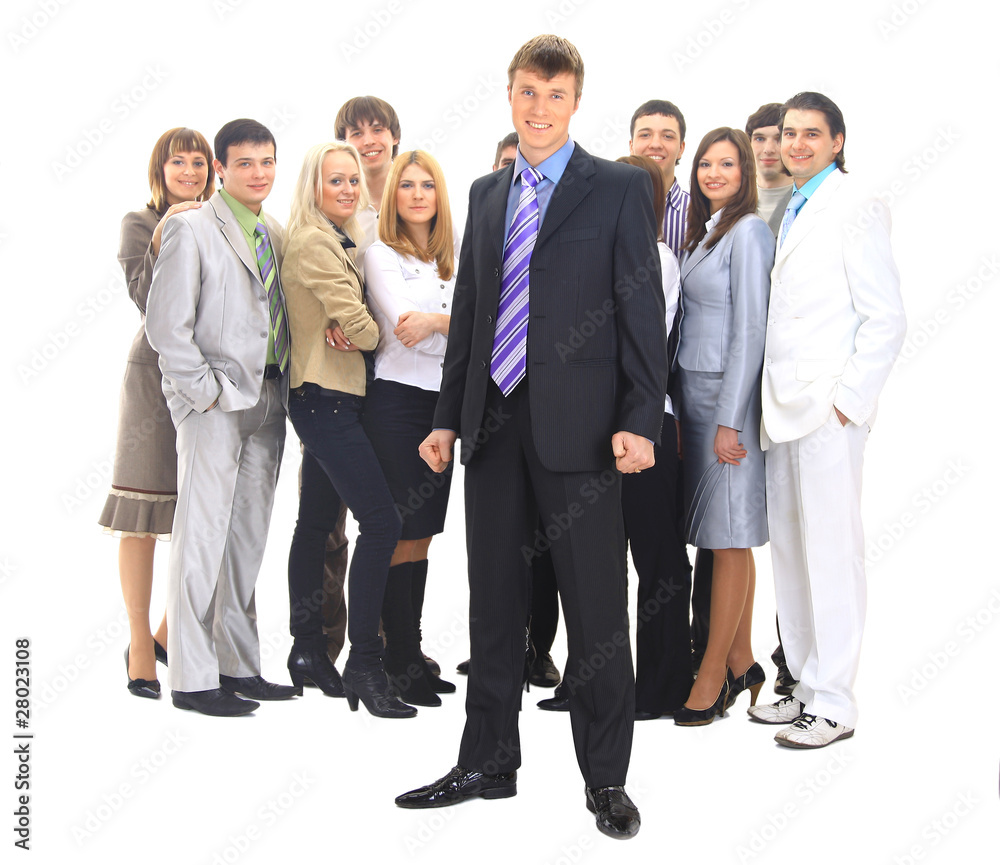 Obraz premium business man and his team isolated over a white