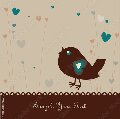 Background with retro-bird