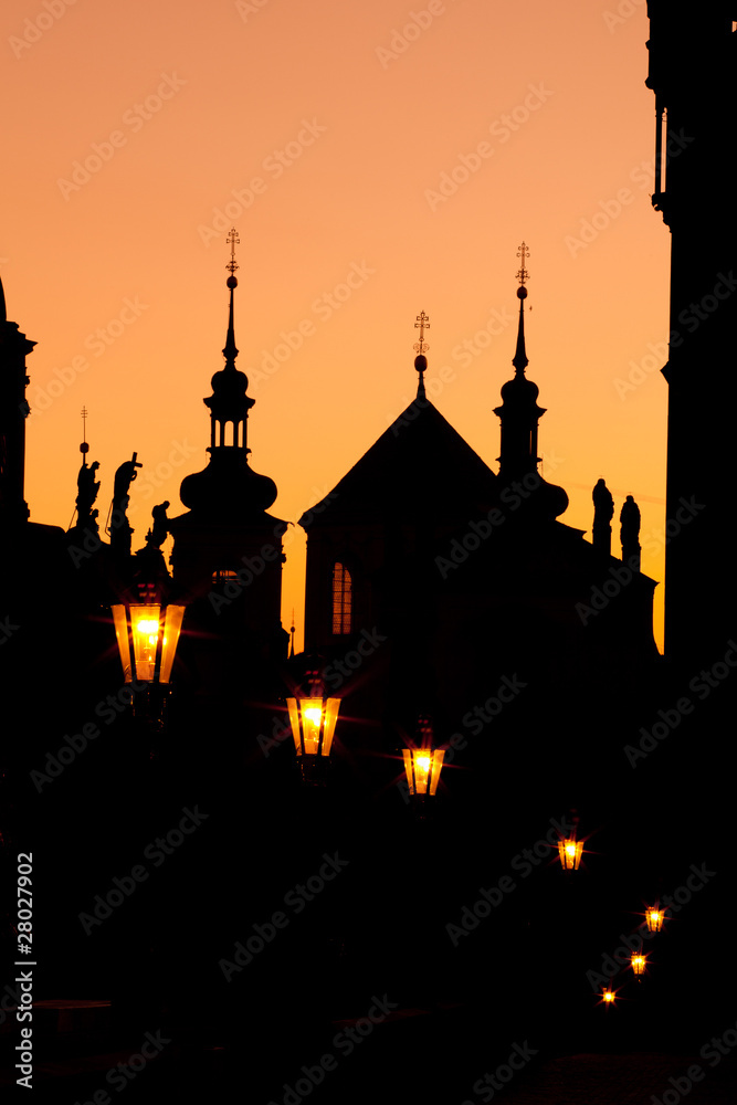 Obraz premium Charles Bridge in Prague in the night