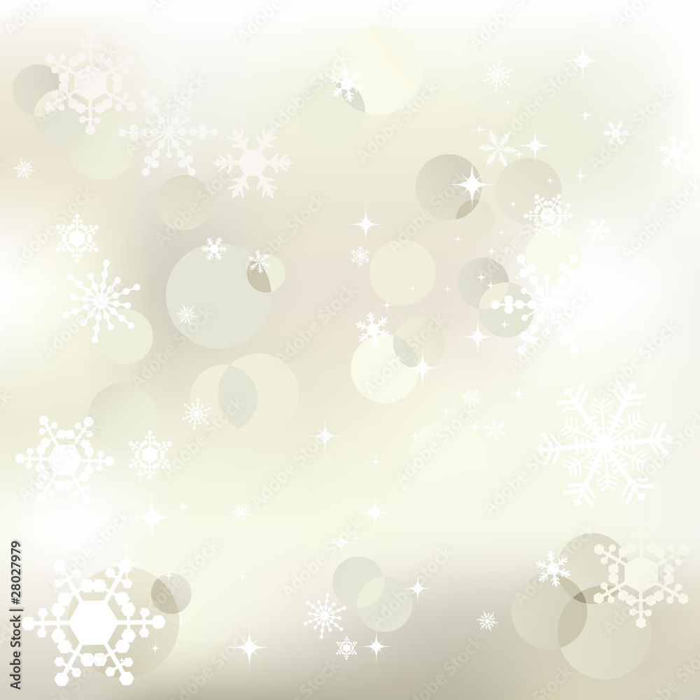 Winter background, snowflakes - vector illustration