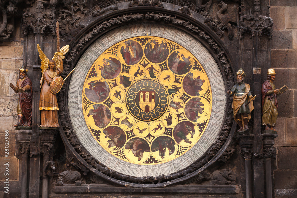 Ancient astronomical Clock in Prague on Old Town Hall