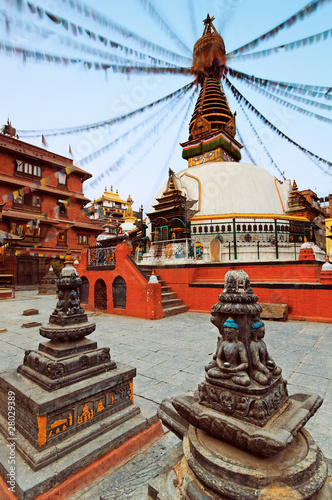 Ancient square, shrines and stupa architecture, Kathmandu, Nepal