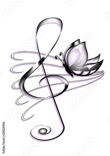 chiave violino tatoo colorata