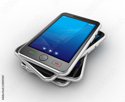 Black mobile smartphones