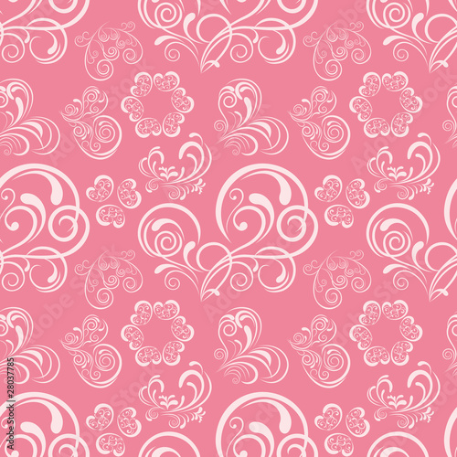Abstract Floral Heart Pattern