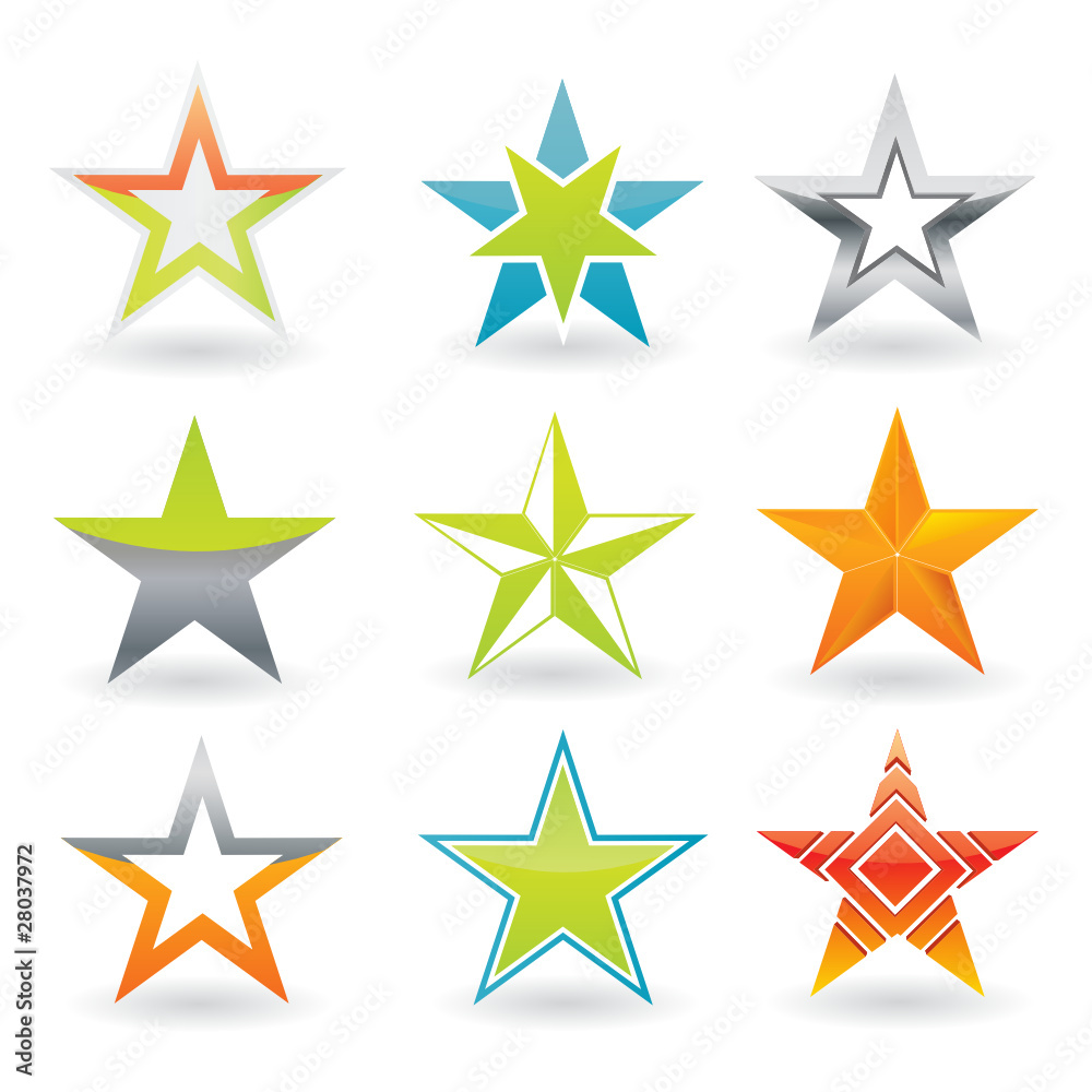 Vector star set, design elements