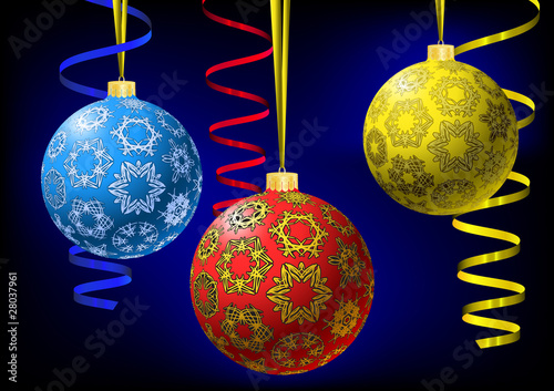 Christmas-balls with snowflakes texture